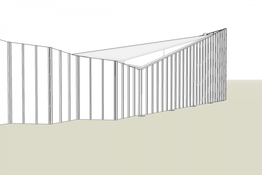 Entwürfe, Ansichten künstlerische Architektur zu DER FAHRENDE RAUM, 2017 - 