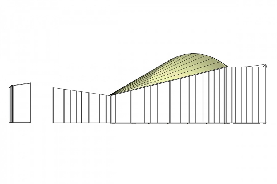 Entwürfe, Ansichten künstlerische Architektur zu DER FAHRENDE RAUM, 2017 - 