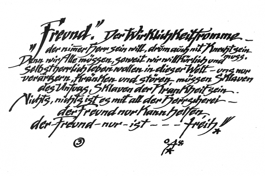 Freund, Gusto Gräser, Schriftwerk, courtesy: Mohr-Villa Stadtteilarchiv Freimann - 