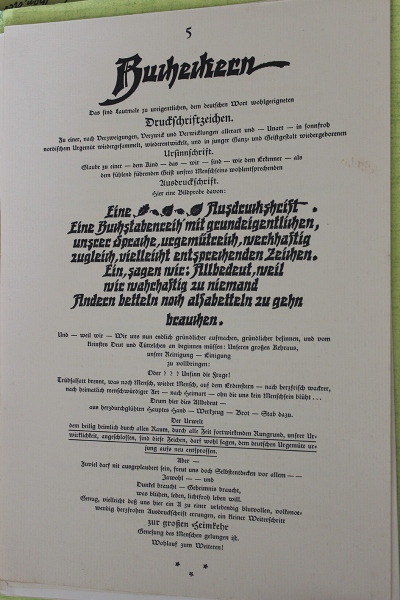 Bucheckern, (eine eigens von Gusto Gräser entworfene Druckschrift), Mohr-Villa Stadtteilarchiv Freimann - 
